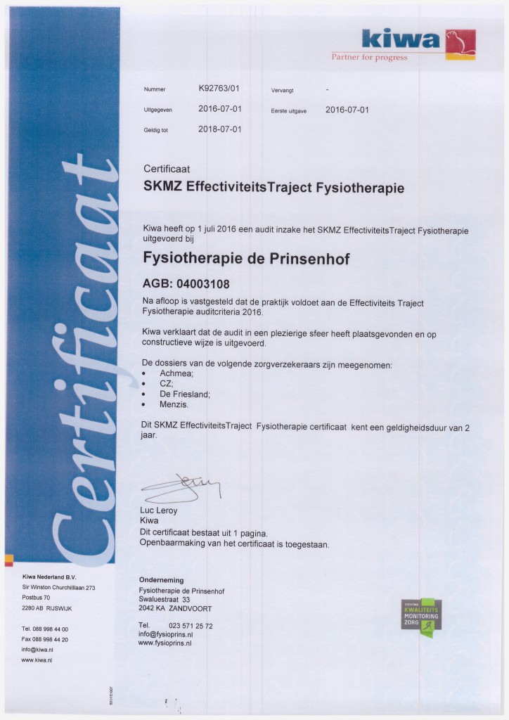 Scan certificaat kiwa